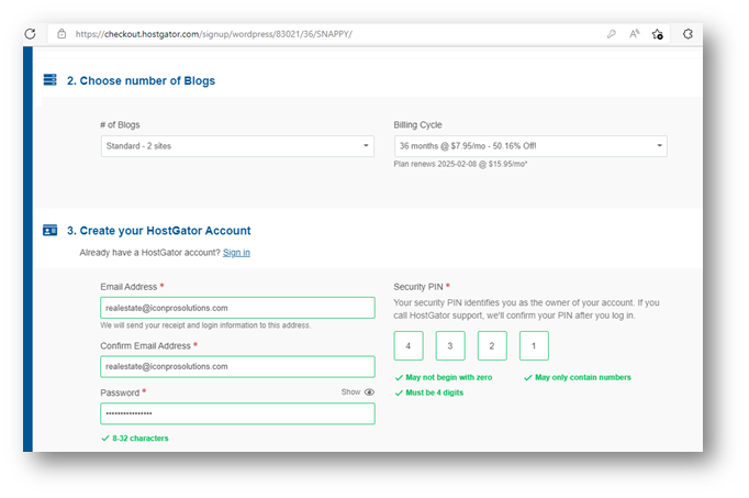 Set up your Web Host