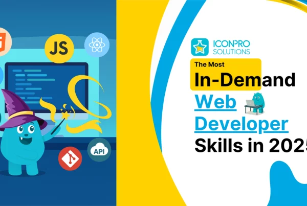 The Most In-Demand Web Developer Skills in 2025 shown on screen