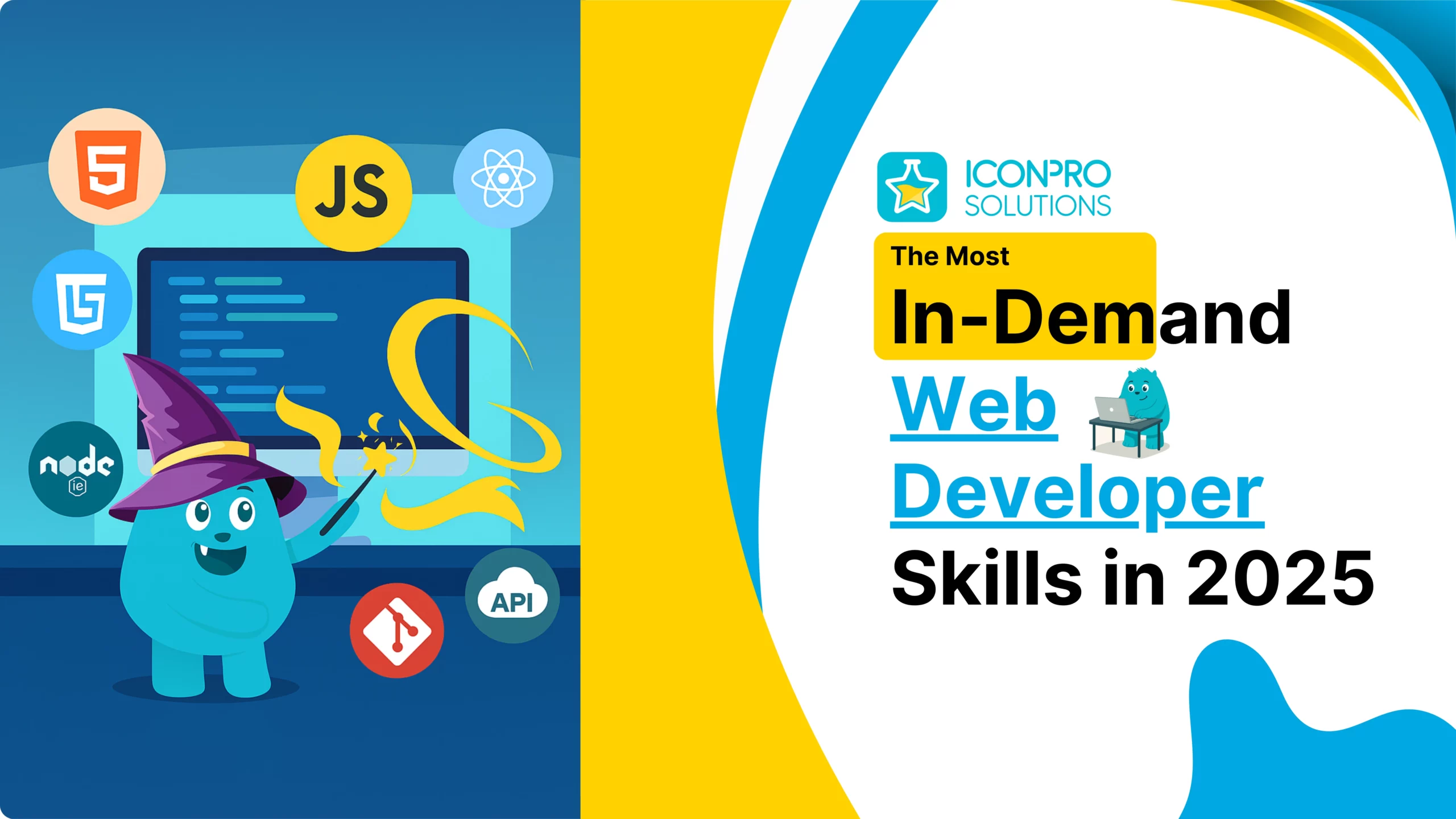 The Most In-Demand Web Developer Skills in 2025 shown on screen