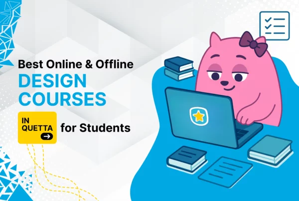 Students learning graphic design in Quetta