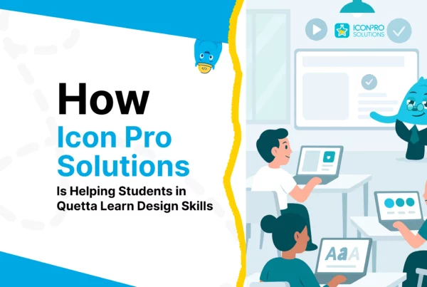 Students learning design and development at Icon Pro Solutions Quetta