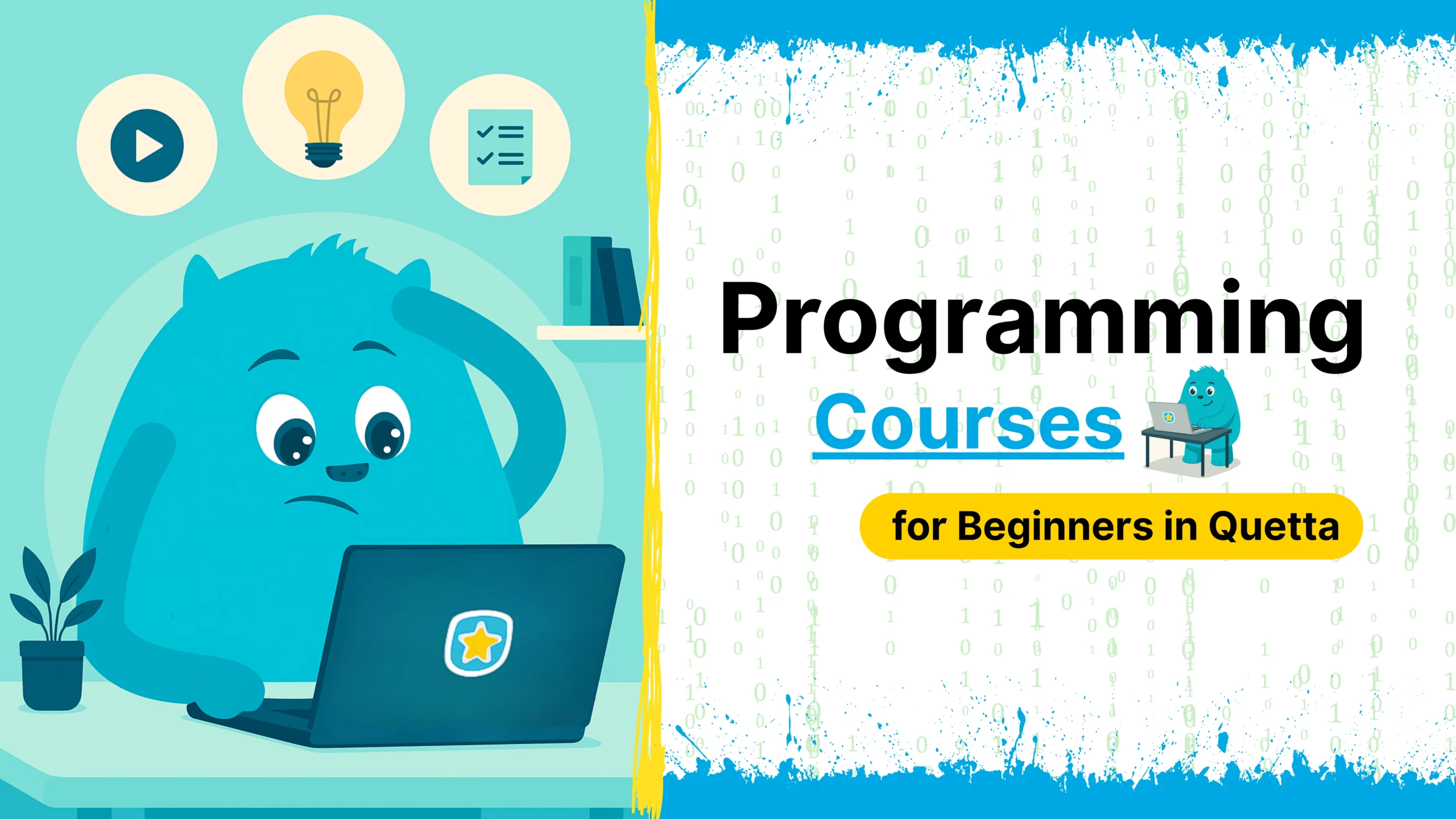 Beginner programming students in Quetta learning on laptops
