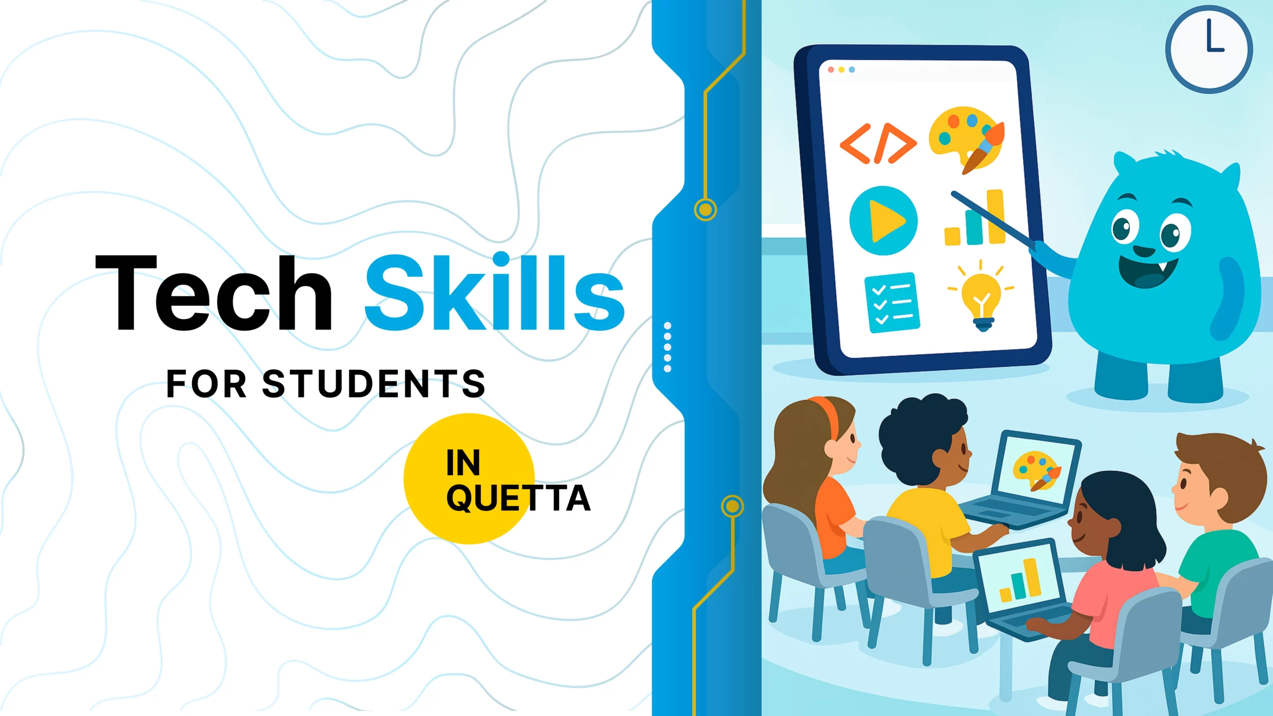 Students in Quetta learning tech skills through a classroom session